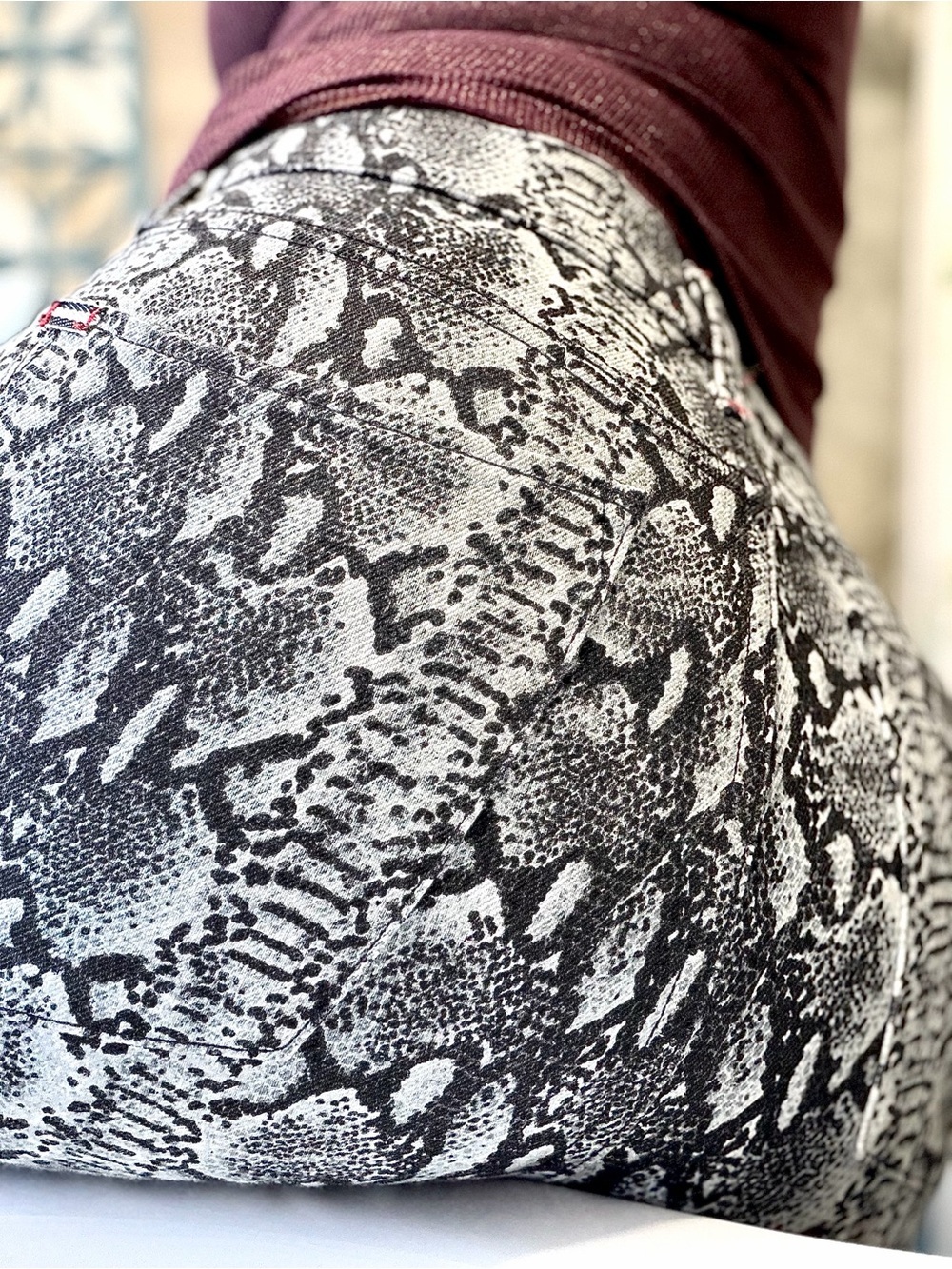 Alice + Olivia Good Snake-Print High-Rise Skinny Jeans